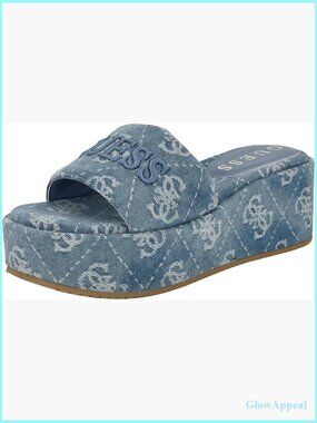 Platform Slide Sandals with Logo Embroidery